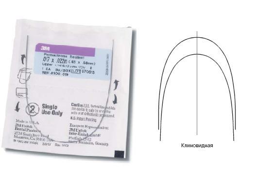 Дуга стальная СмартКлип Пермахром Ризилиэнт / SmartClip Permachrome Resilient Archwire SS OFI U .021х.025 шт 9293-943 купить